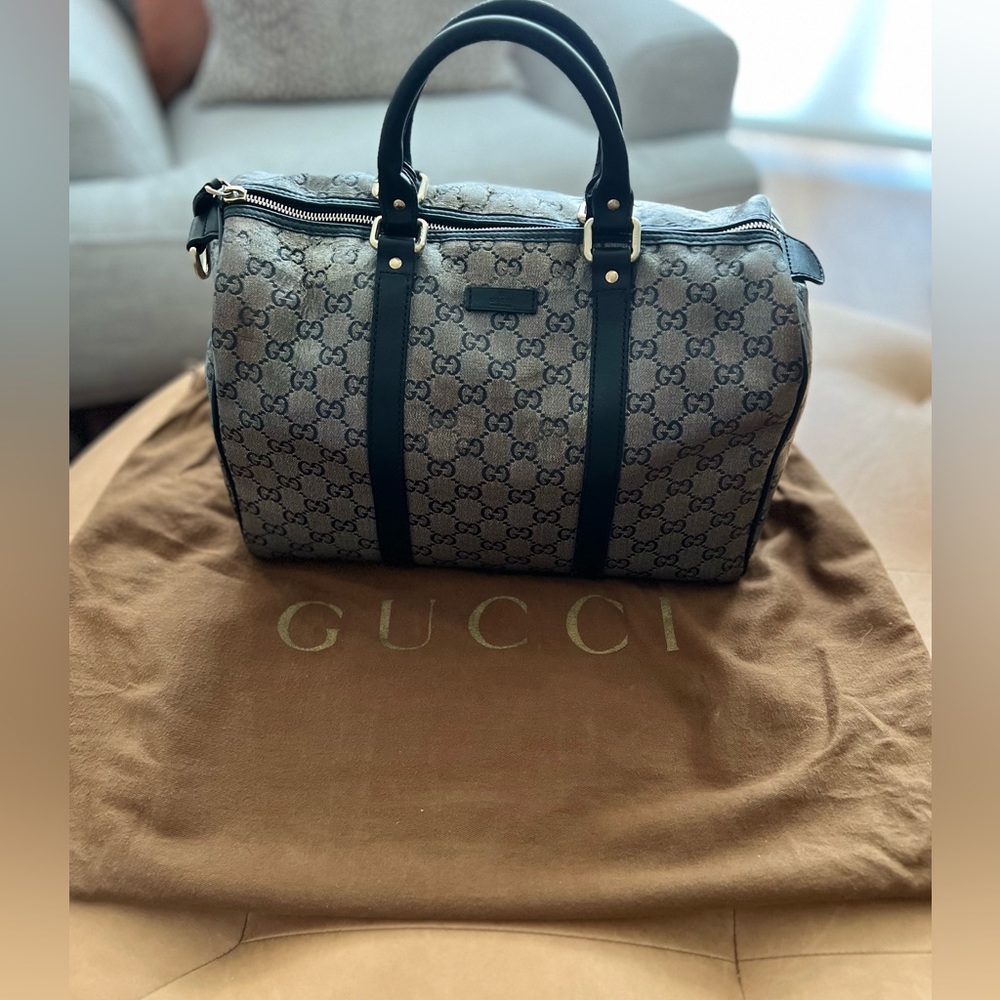 GUCCI Joy Boston GG Coated Canvas Handbag (Black)